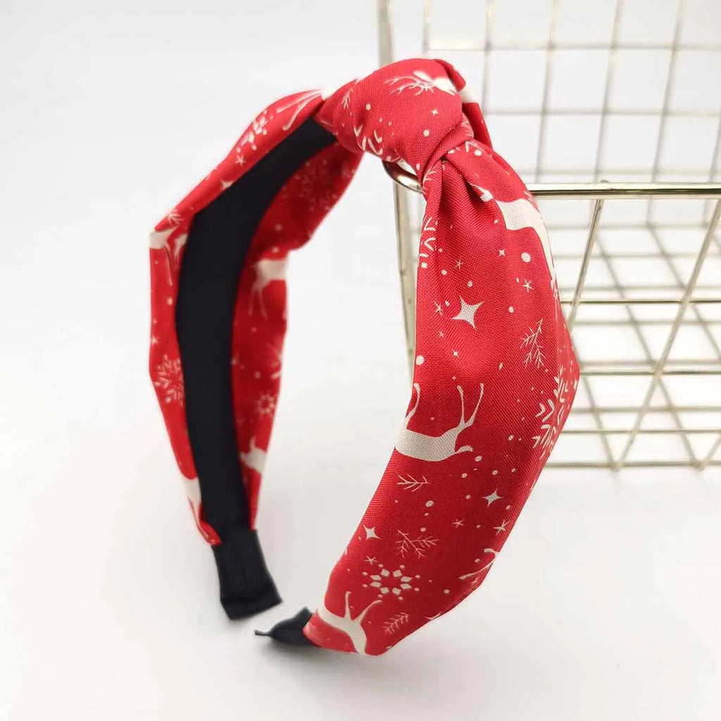 Christmas Wide-Edge Knotted Headband for Women | Festive Hair Headband SWANS 05