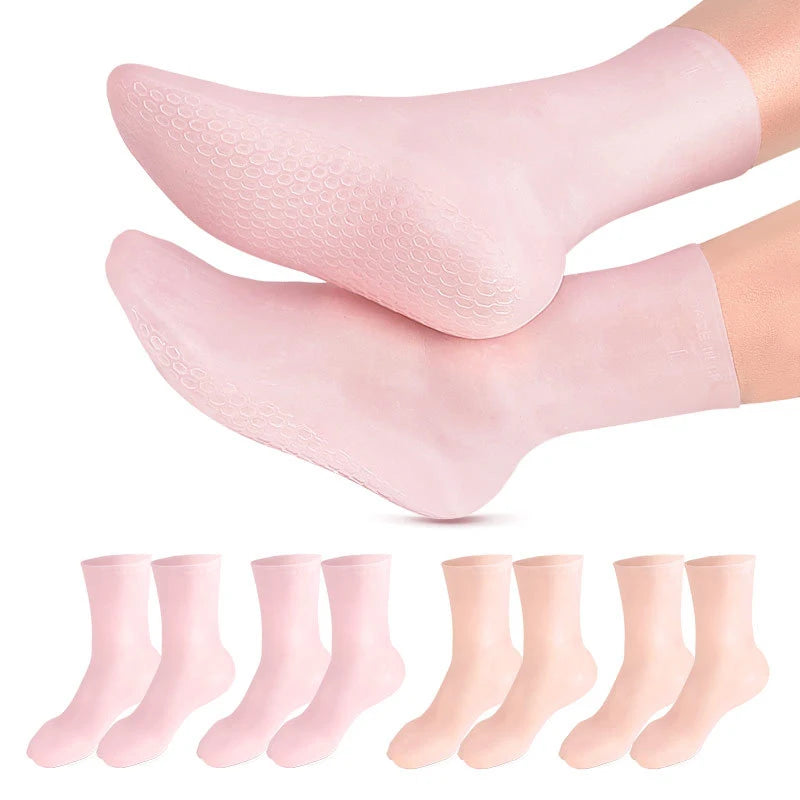 Silicone Moisturizing Gel Heel Socks – Foot Care Spa Protectors Gel Heel Socks SWANS