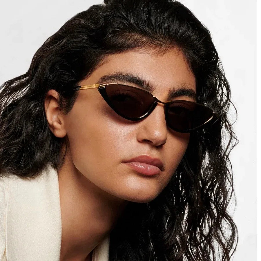Y2K Metal Cat Eye Sunglasses UV400 Steampunk Shades Cat Eye Sunglasses SWANS