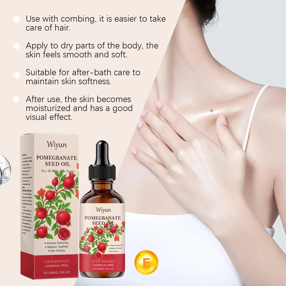 WIYUN Pomegranate Seed Oil – Hydrating Skin & Hair Oil 60ml Skin & Hair Oil SWANS