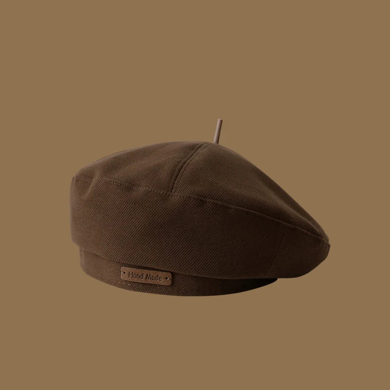 Women's Wool Beret – Vintage Octagonal Artist Hat Women's Beret Hat SWANS coffee