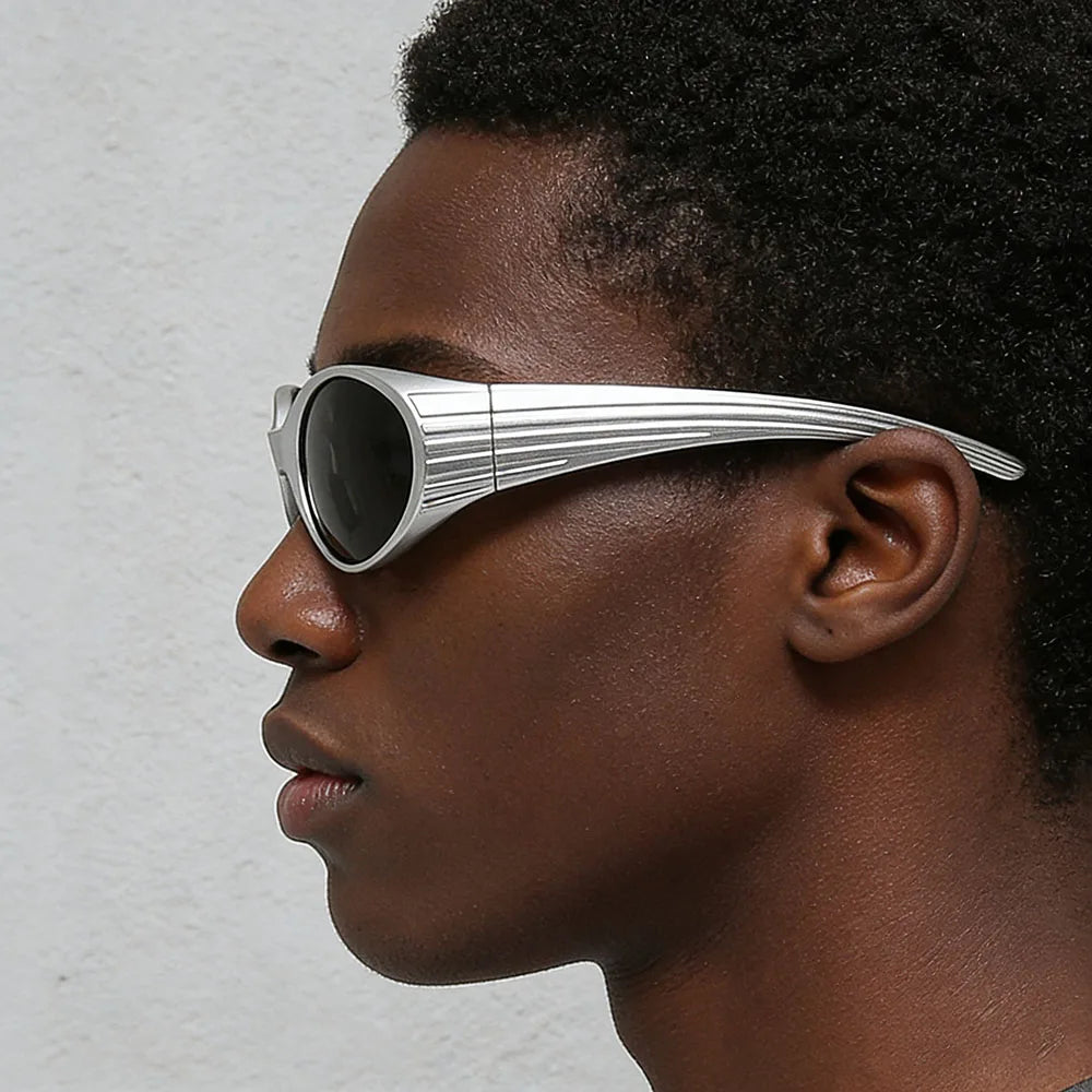 Y2K Steampunk Vintage Sunglasses Unisex UV400 Punk Goggle Steampunk Sunglasses SWANS