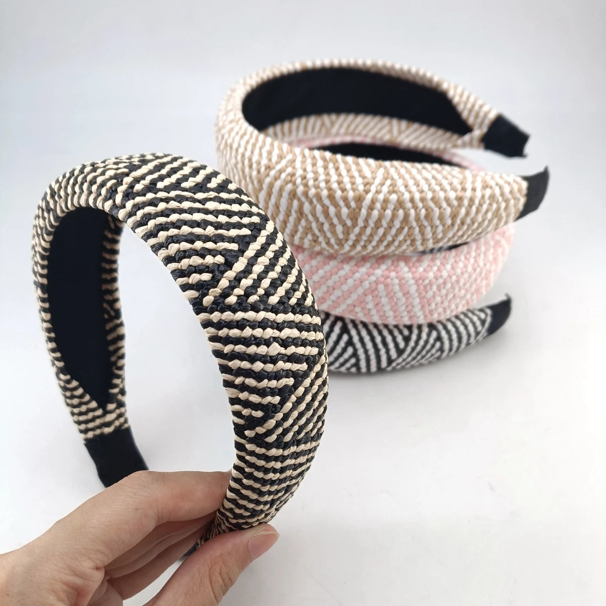 Woven Straw Hair Hoops for Women – Boho Headband 2-Pack Hair Headband SWANS