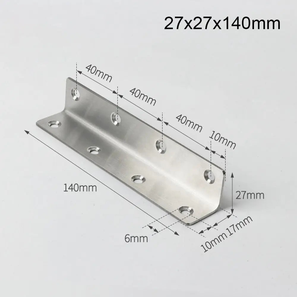 Stainless Steel L-Shape 90° Corner Brackets – Furniture Hardware Corner Bracket SWANS 27x27x140mm