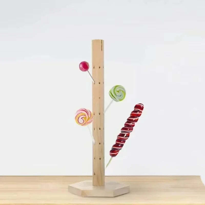 360° Rotating Bamboo Earring & Lollipop Display Stand Display Stand SWANS