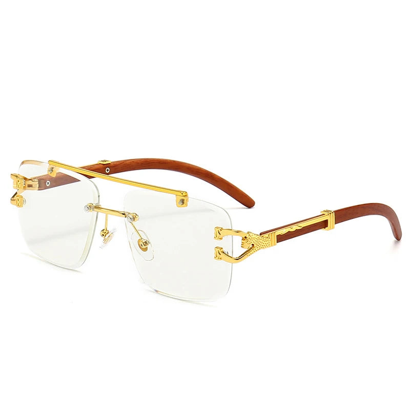 TOYEARN Rimless Square Sunglasses UV400 – Vintage Style Fashion Sunglasses SWANS