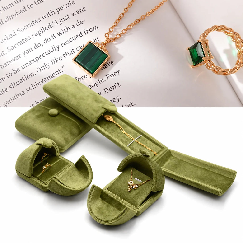 Velvet Jewelry Box – Hot Stamping Gift Box for Rings & Necklaces Velvet Jewelry Box SWANS