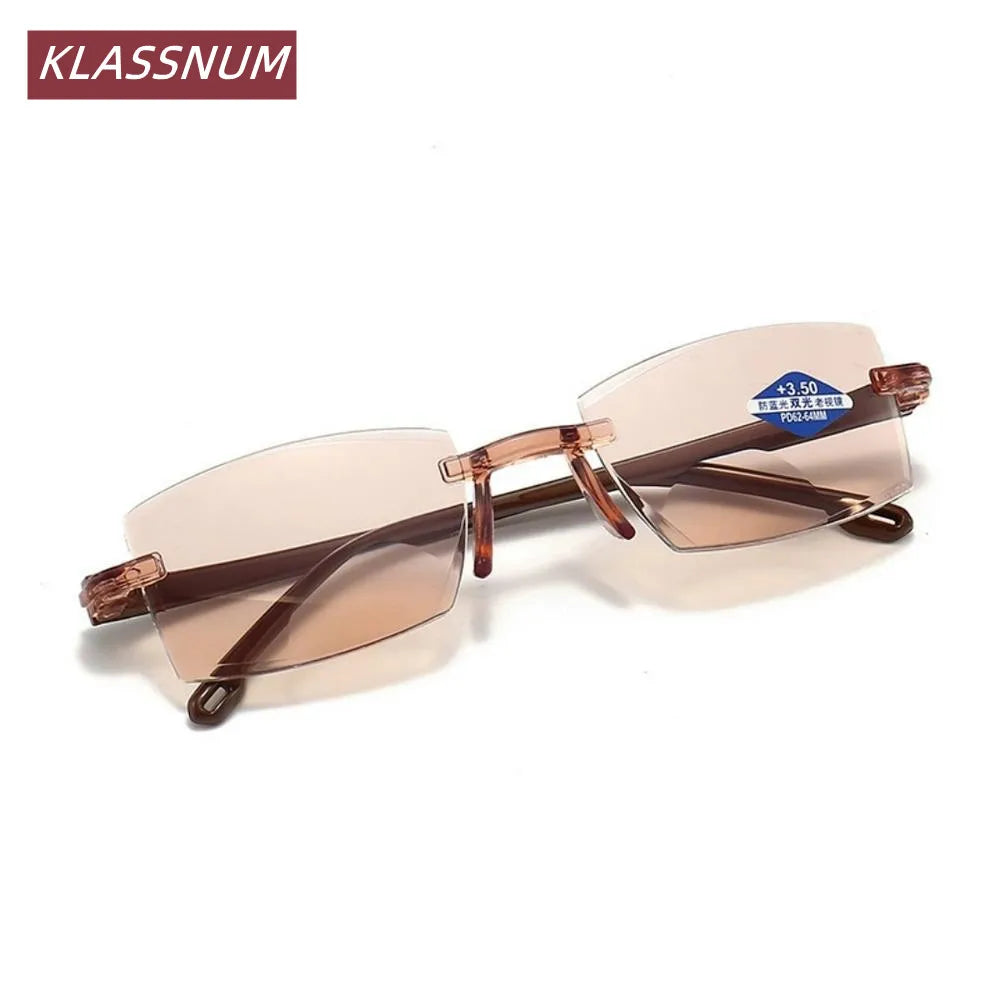 KLASSNUM Rimless Blue Light Blocking Reading Glasses Unisex Reading Glasses SWANS