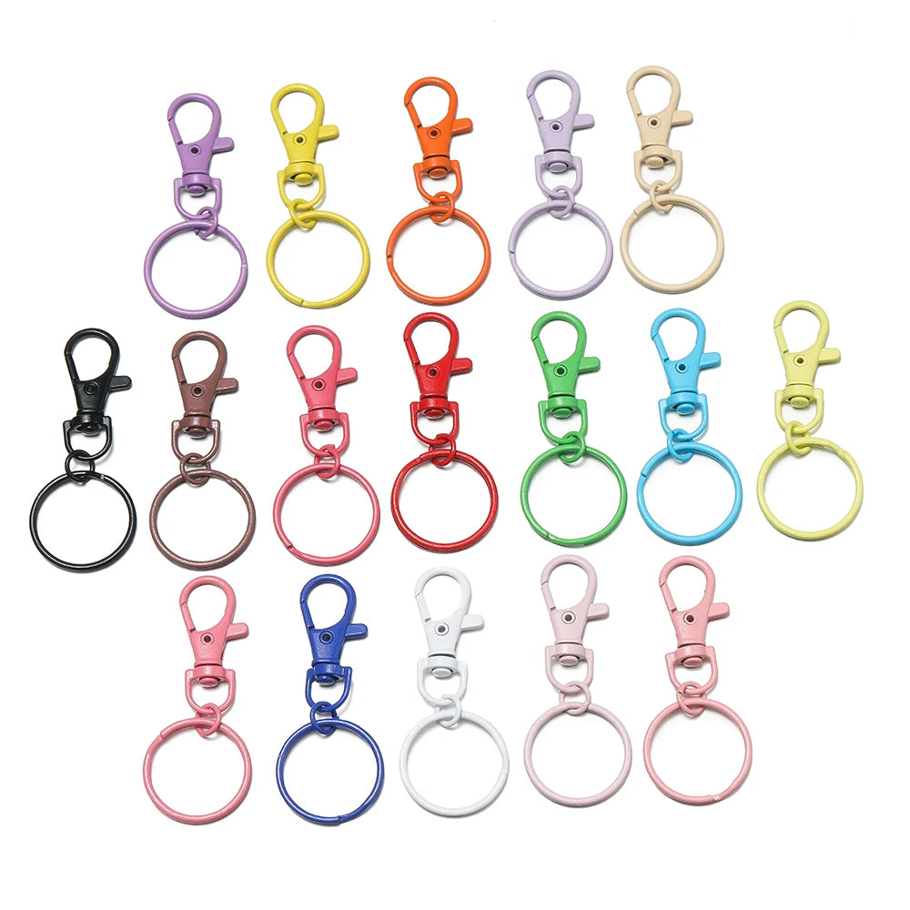 Multicolor Lobster Clasp Keyring Hooks with Adjustable Buckle Jewelry Findings SWANS Random mixed 10pcs