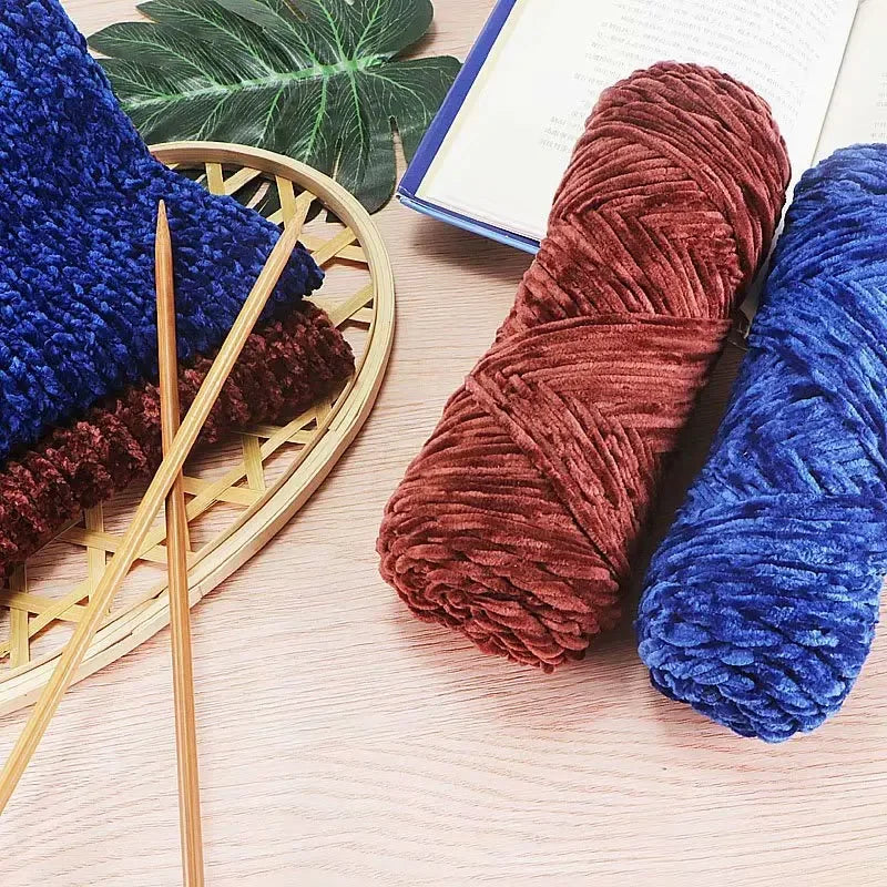 Thick Chenille Velvet Yarn 100g – Soft Plush Crochet & Knit Yarn Craft Yarn SWANS