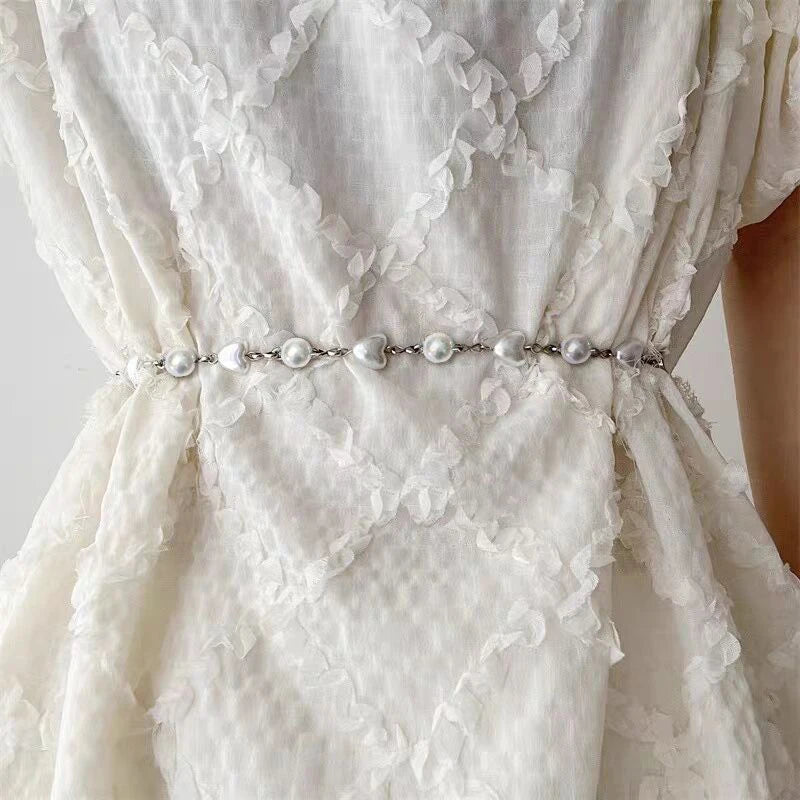 Women's Rhinestone Waist Chain Belt – Shiny Metal Thin Girdle Waist Chain Belt SWANS