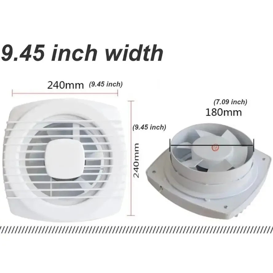 YTYIN 220V Silent Exhaust Fan 4/6/7 Inch Wall Mounted Extractor Exhaust Extractor Fan SWANS 180mm hole size 260V EU
