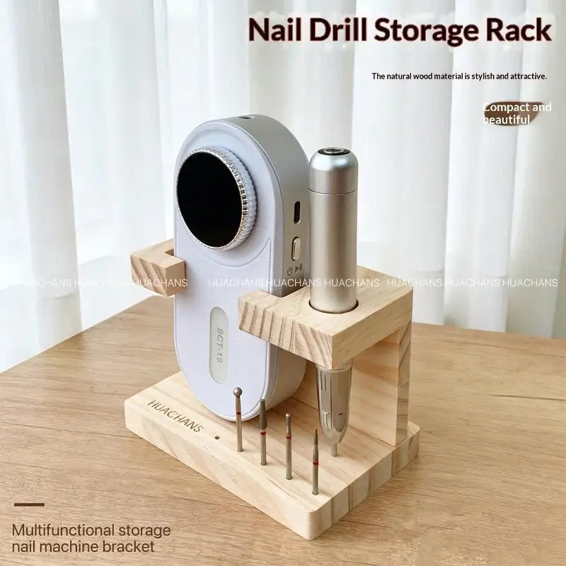 Wooden Nail Drill Holder & Manicure Organizer Stand Nail Drill Organizer SWANS