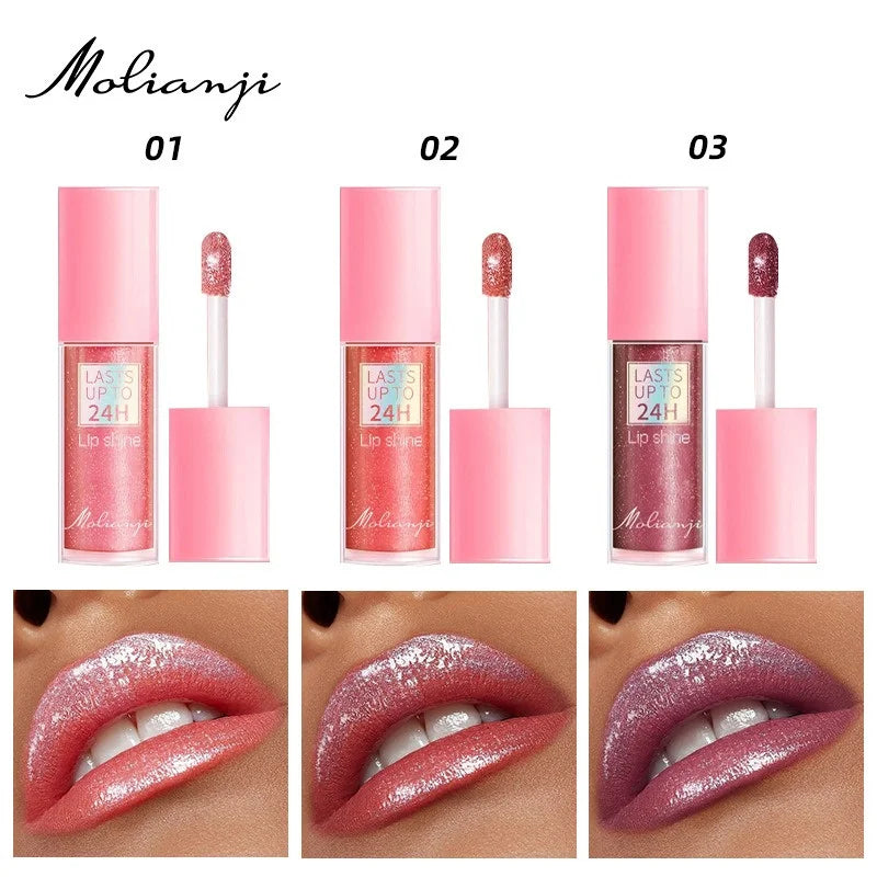 Glitter Lip Gloss – Diamond Shimmer & Moisturizing Lip Glaze Lip Gloss SWANS