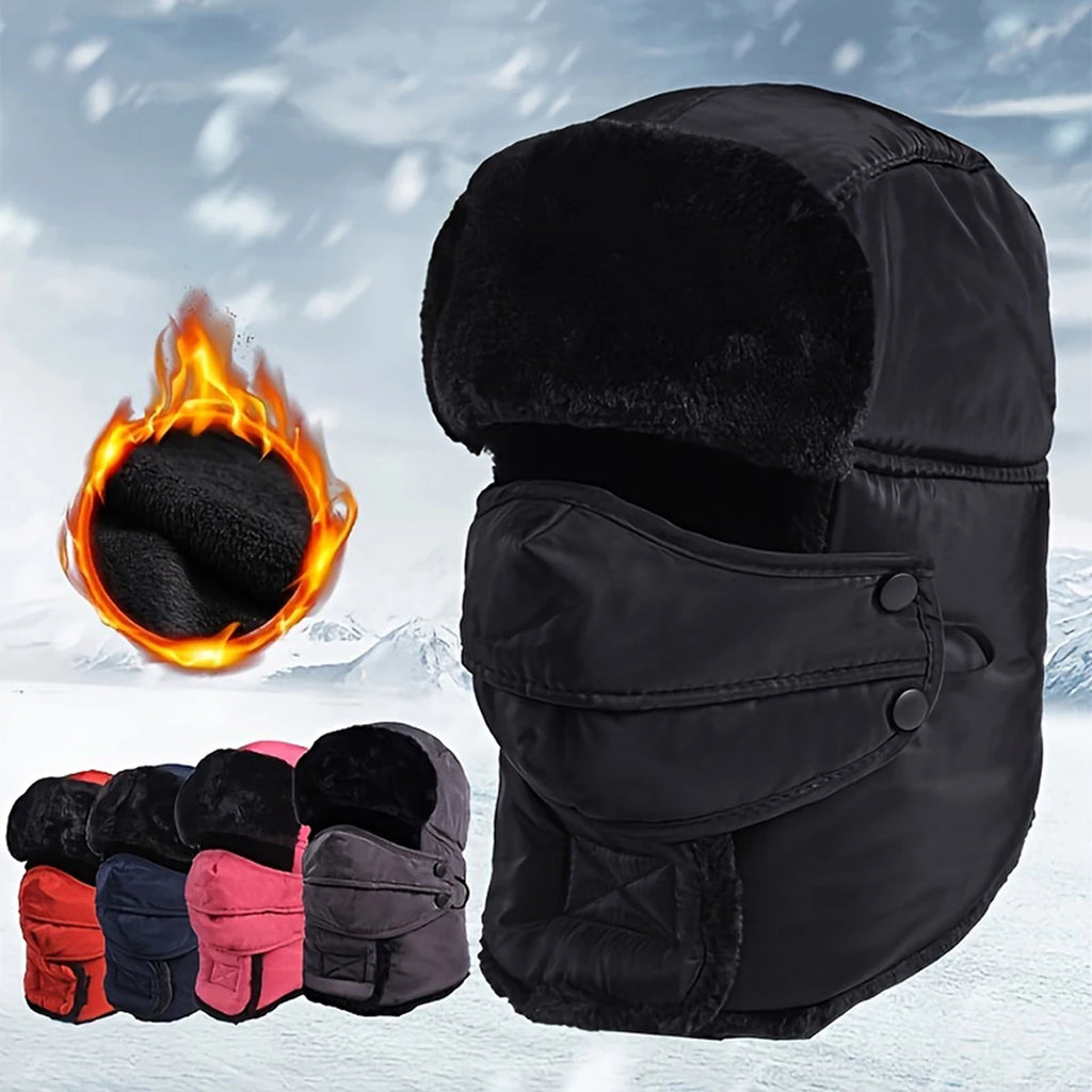 Windproof Winter Bomber Hat – Unisex Russian Trapper Snow Cap Winter Bomber Hat SWANS