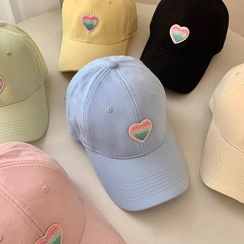FAITOLAGI Women's Heart Baseball Cap – Breathable Cotton Sun Hat Women's Baseball Cap SWANS