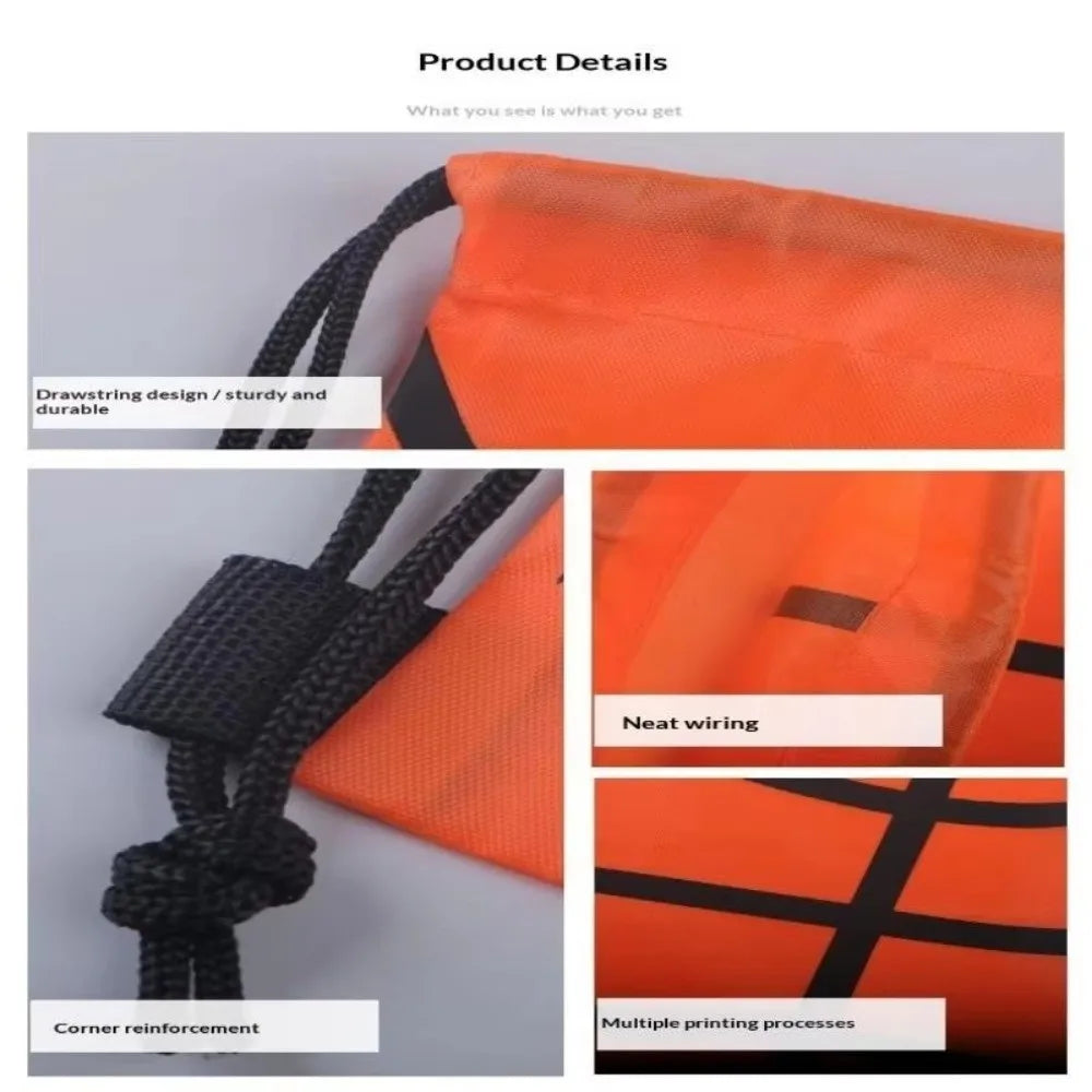 Sports Ball Pattern Drawstring Backpack Cinch Sack Bag Drawstring Backpack SWANS