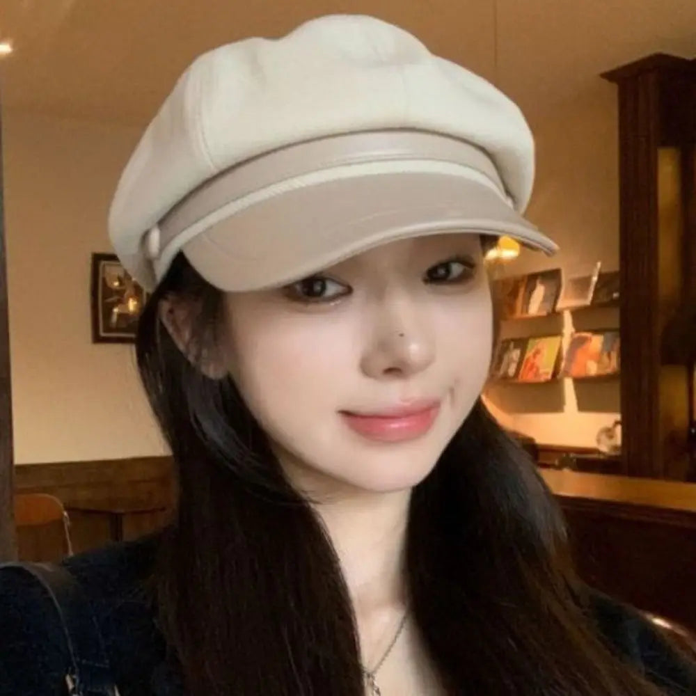 Women's Winter Beret Hat – Vintage Woolen Octagonal Cap Winter Beret Hat SWANS