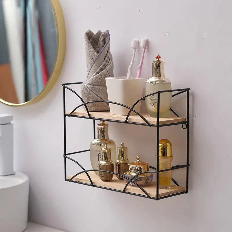 SWANS Iron Makeup Organizer – 2-Tier Desktop Cosmetics Rack Cosmetics Storage Rack SWANS
