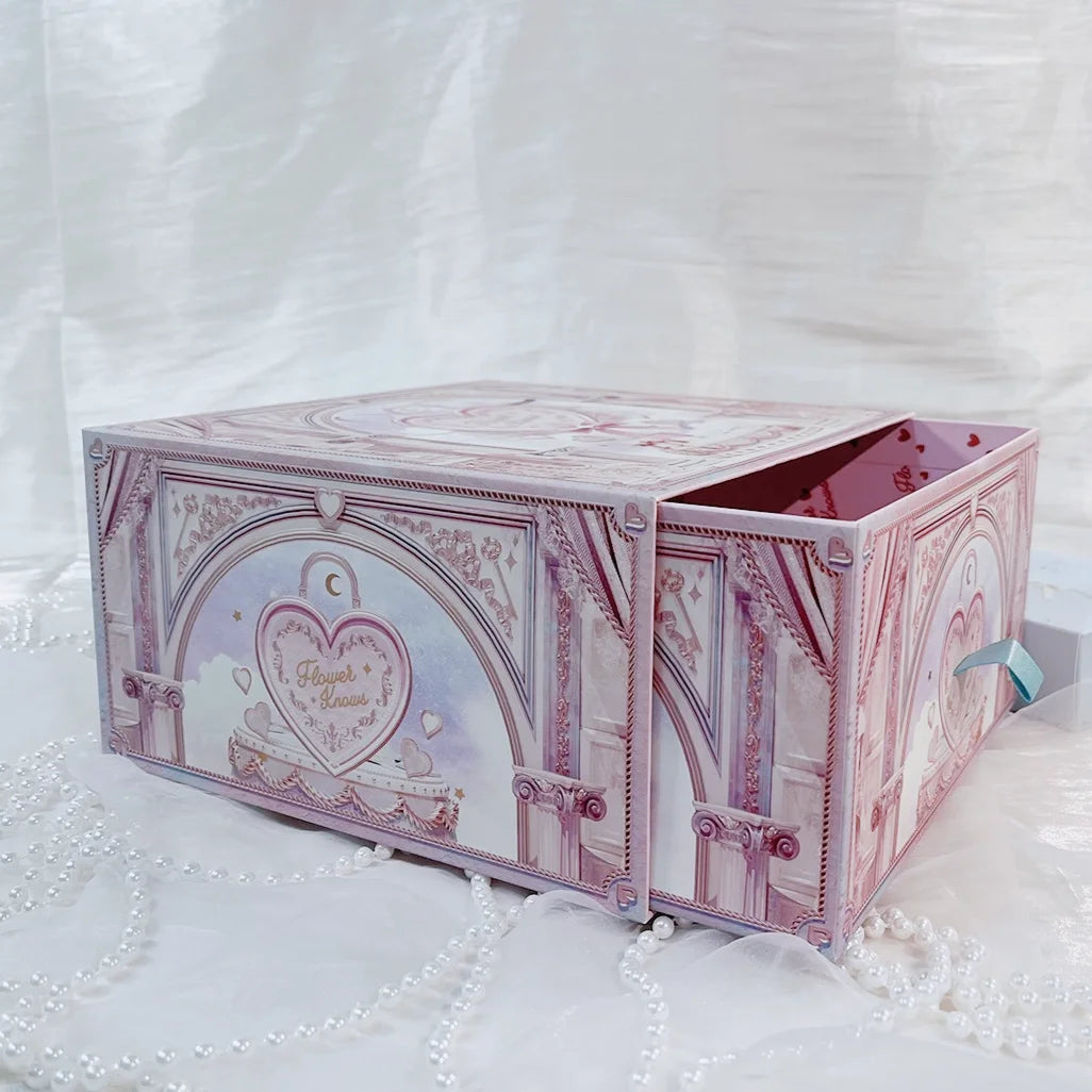 Flower Knows Limited Edition Pink Wooden Gift Box | Collectible Makeup Gift Box SWANS