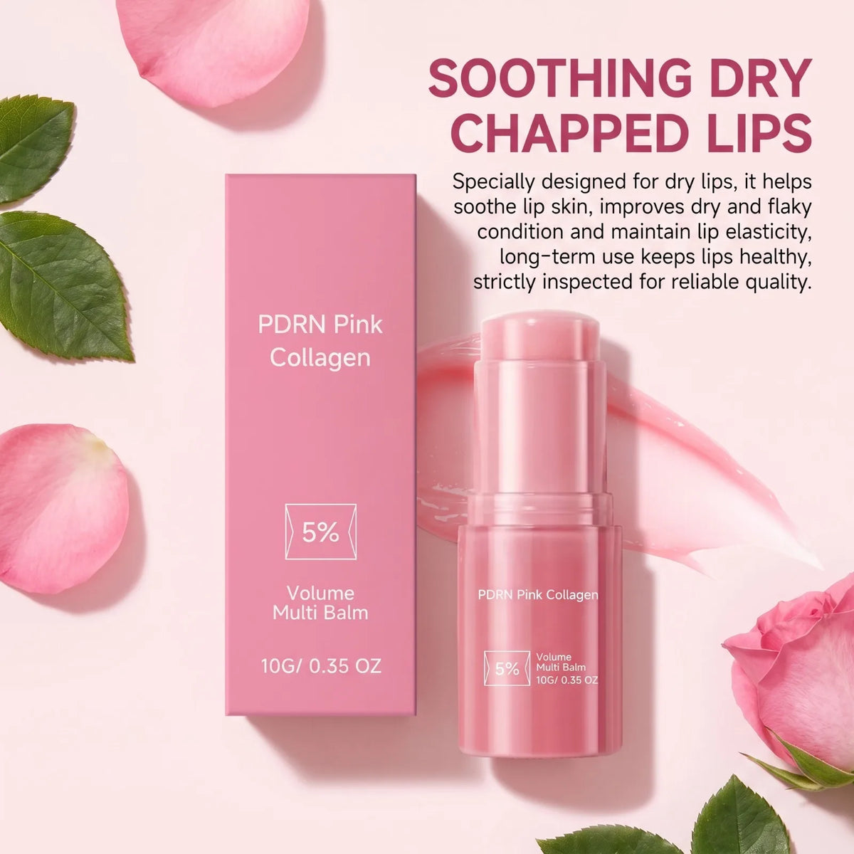 5% PDRN Pink Collagen Multi Balm Stick – Lips, Face & Eye Collagen Balm Stick SWANS
