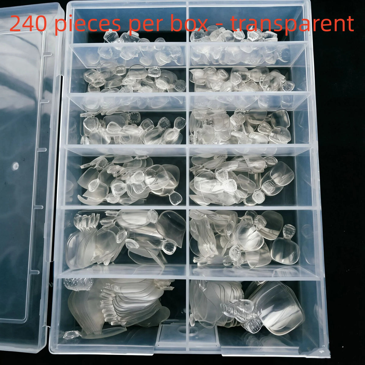 SWANS French Press-On Toenails – Short Square Full Cover Tips Press-On Toenails SWANS 240pcs transparent