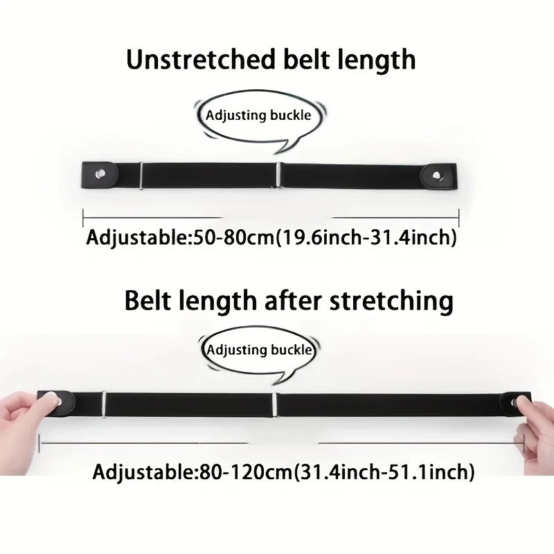 Buckle-Free Elastic Stretch Waist Belt – Unisex, No Bulge Elastic Waist Belt SWANS