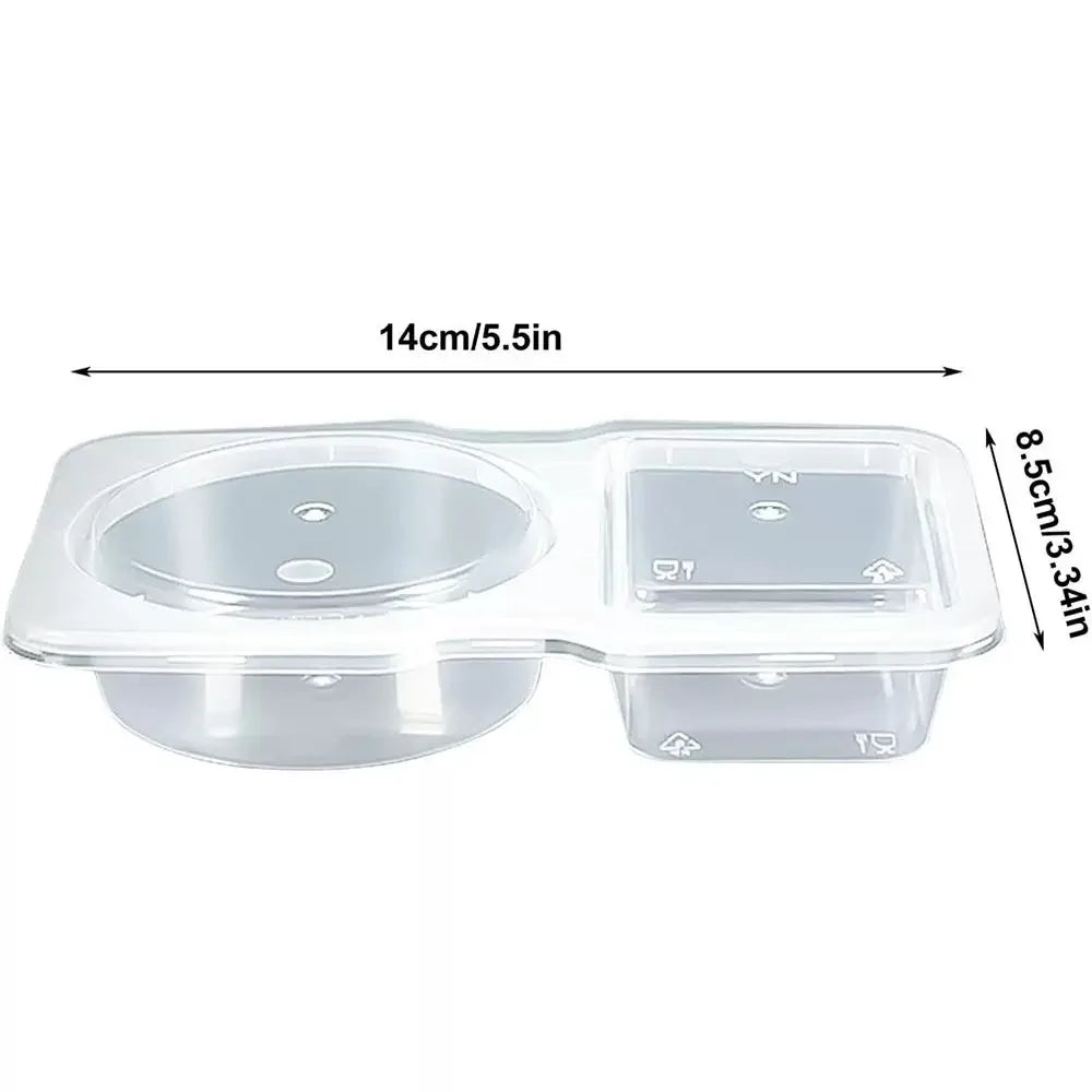 SWANS Dual-Compartment Disposable Sauce Boxes | 1–50 Pack Condiment Containers SWANS
