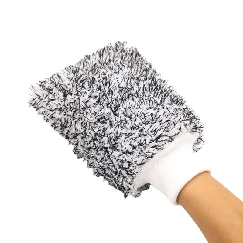 Microfiber Car Wash Gloves – Scratch-Free High-Density Mitt Car Wash Mitt SWANS Black One Size