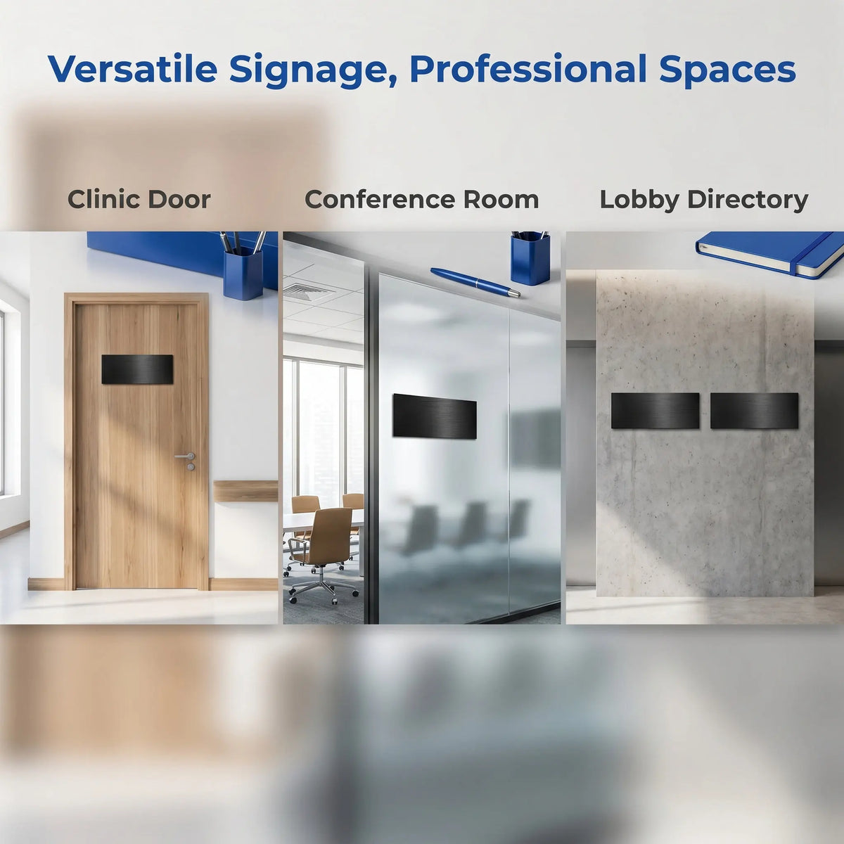 2-Pack Self-Adhesive Stainless Steel Door Name Plates 11x4.72" Door Name Plate SWANS