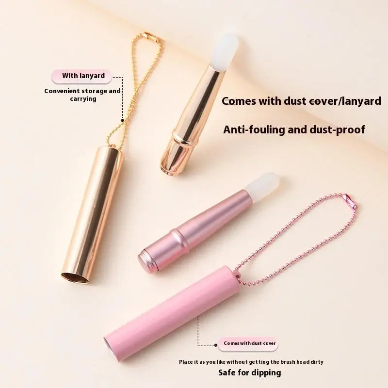YOVIP Mini Silicone Lip Brush with Cover & Chain Silicone Lip Brush SWANS