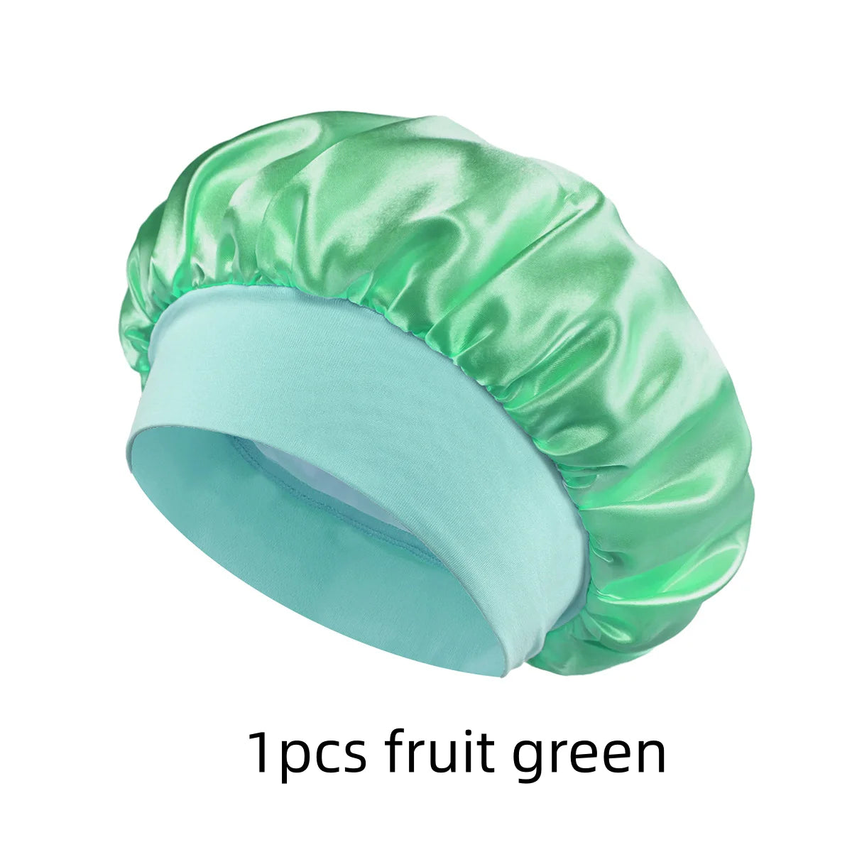 Satin Silk Sleep Bonnet Wide-Brim Elastic Hair Cap 1–10 Pack Satin Sleep Bonnet SWANS 1pcs fruit green