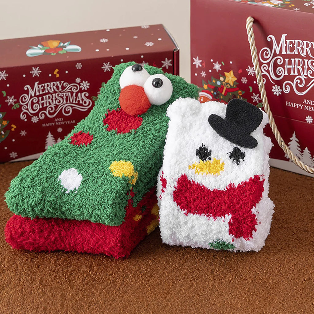 Women's Christmas Plush Thermal Socks – Cozy Velvet Mid-Calf Thermal Plush Socks SWANS