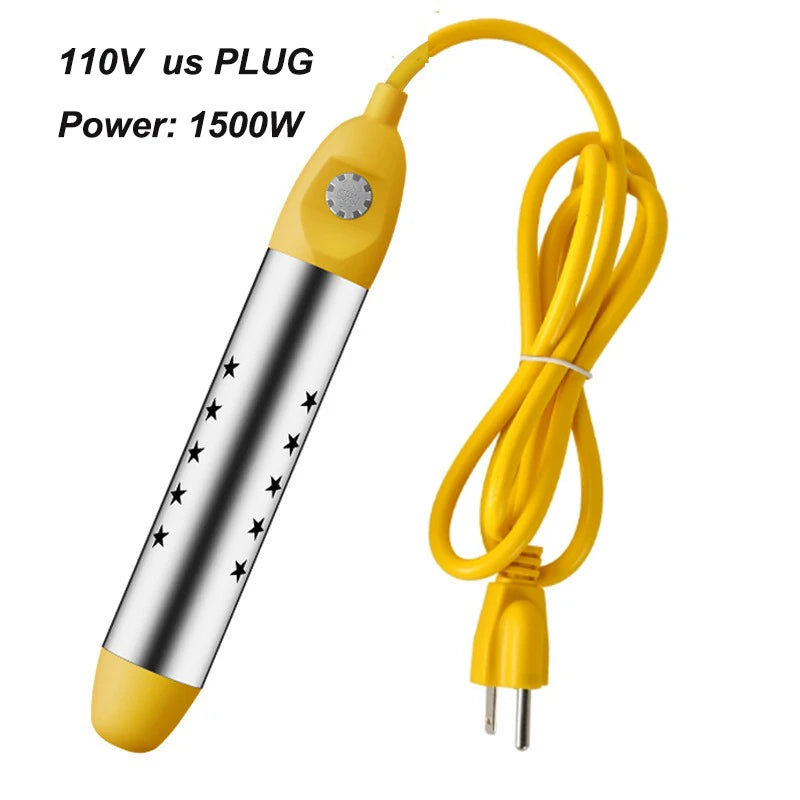 YTYIN 1500W/2500W Portable Immersion Pool Water Heater Immersion Water Heater SWANS Yellow 110VUSA