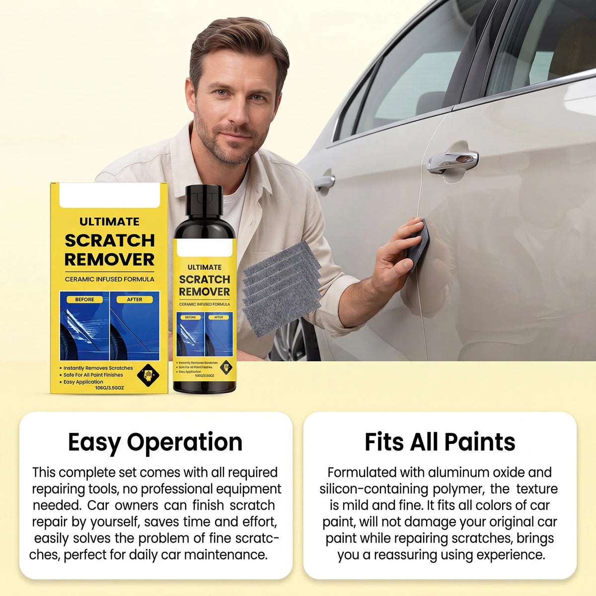 Car Scratch Remover Kit – Ceramic Formula & Nano Cloths Car Scratch Remover SWANS