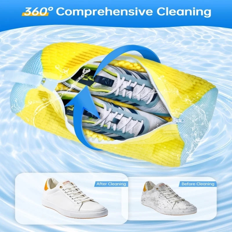 SWANS Shoe Washing Bag & Liquid Brush Set – 2-Piece Kit Shoe Cleaning Set SWANS