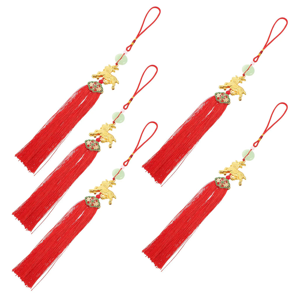 5-Pack Chinese Zodiac Goat Tassel Pendants – Lunar New Year Charm Festive Tassel Ornament SWANS