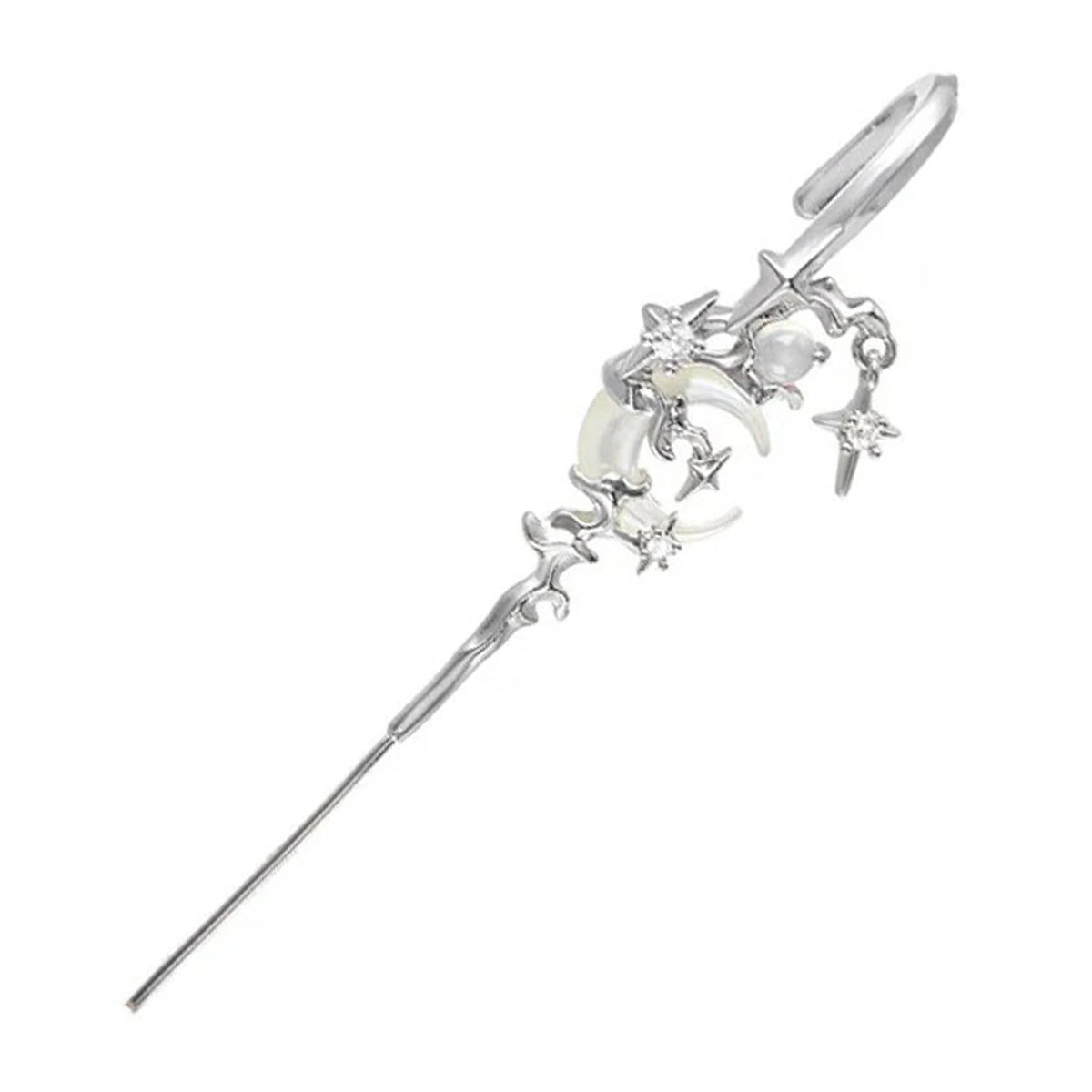 Gothic Moon Ear Hook Earrings – Celestial Alloy Jewelry Gothic Fashion Earrings SWANS White