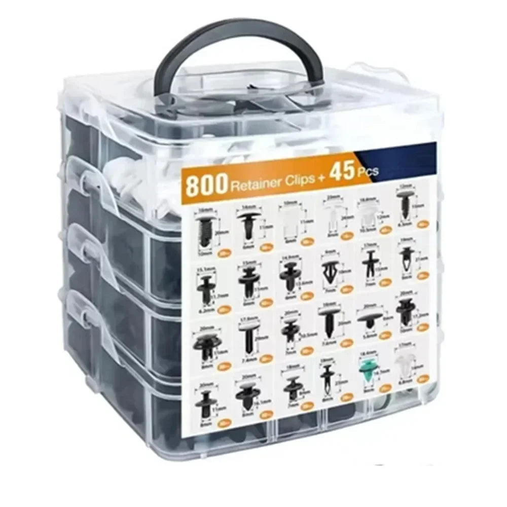 800-Pc Car Fastener Clip Kit – Push Retainer Pin Rivets Auto Fastener Clip Kit SWANS