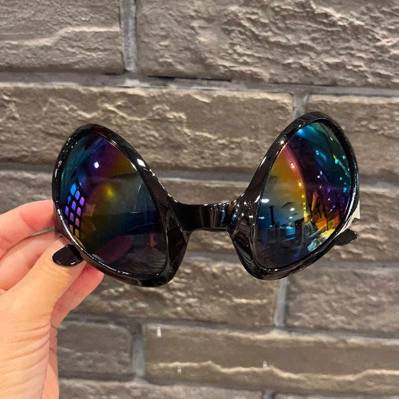 KLASSNUM Alien Party Sunglasses – Rainbow UV Novelty Eyewear Novelty Party Sunglasses SWANS