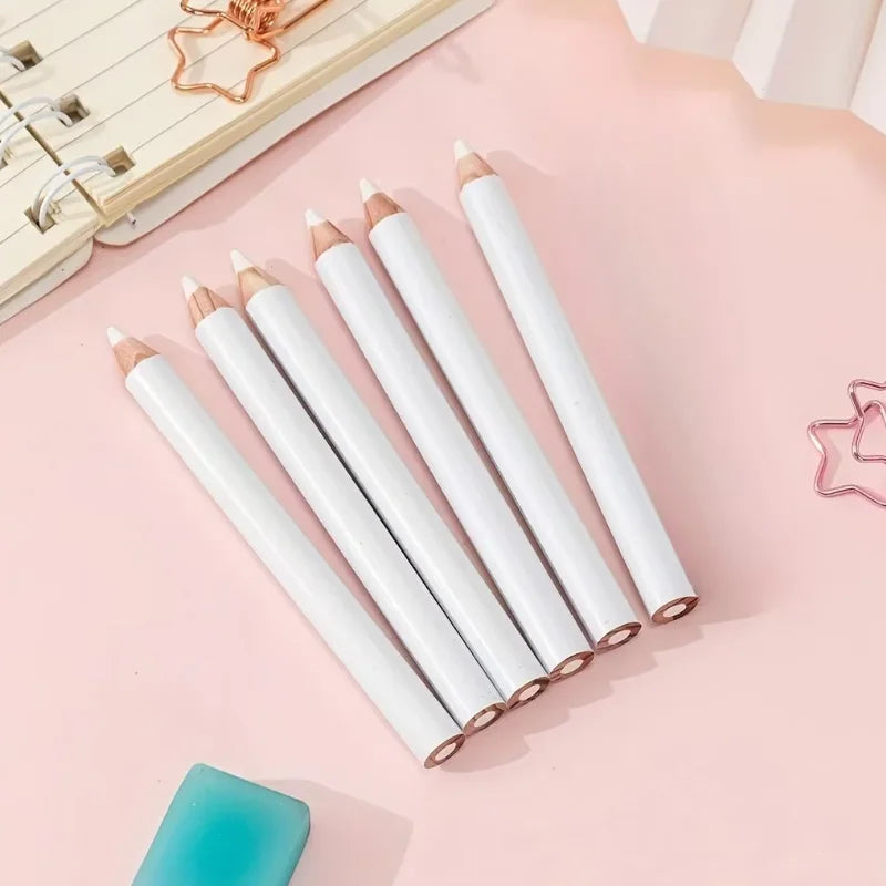 White Tailor Chalk Fabric Pencils Sewing Marker Set 4/6pcs Fabric Marking Pencil SWANS White-6pcs