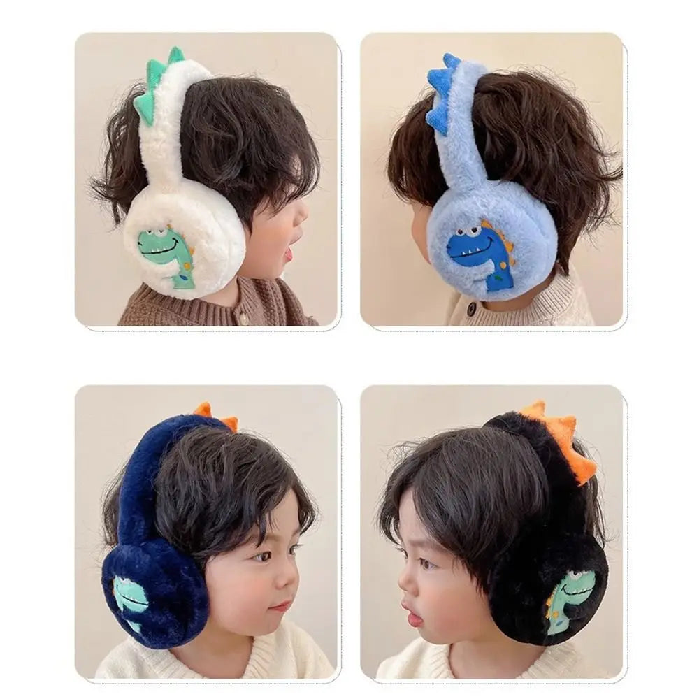 Kids Dinosaur Earmuffs – Soft Foldable Winter Ear Warmers Kids Earmuffs SWANS