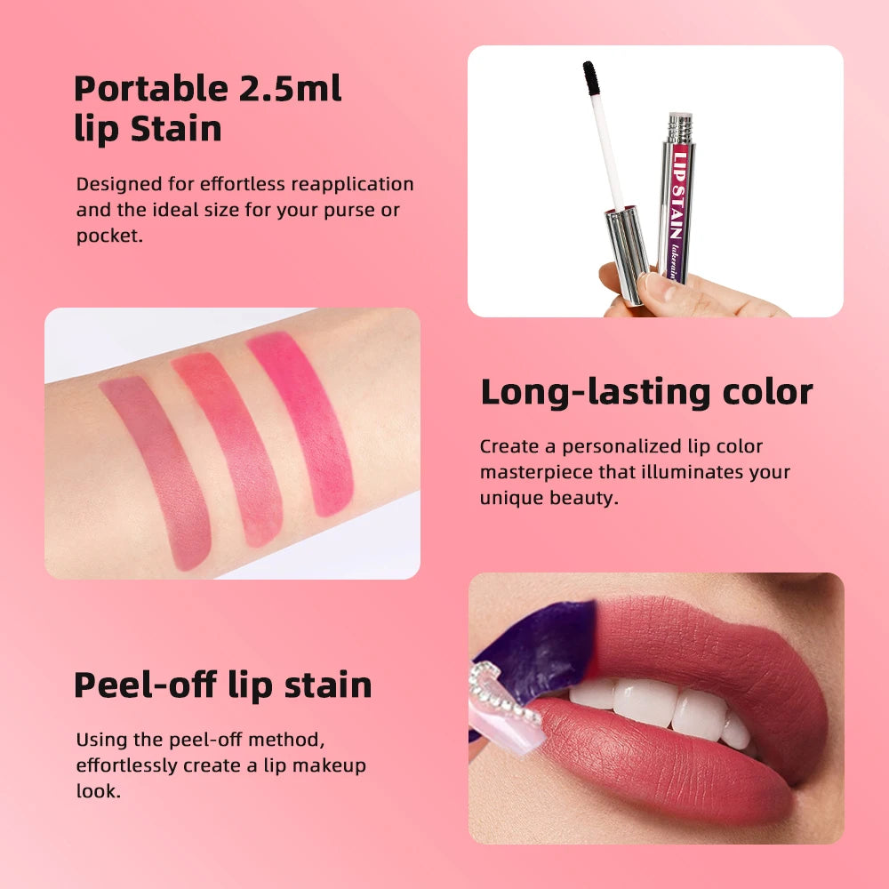 Matte Peel-Off Lip Stain Tint – Waterproof Long-Lasting Lip Stain Tint SWANS