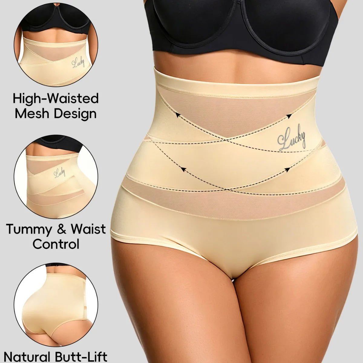 Women's High Waist Mesh Tummy Control Shapewear & Butt Lifter Women's Shapewear SWANS