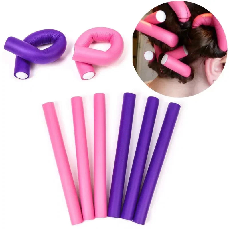 10-Pack Heatless Foam Hair Curlers – Flexible Bendy Rollers Hair Curling Rollers SWANS