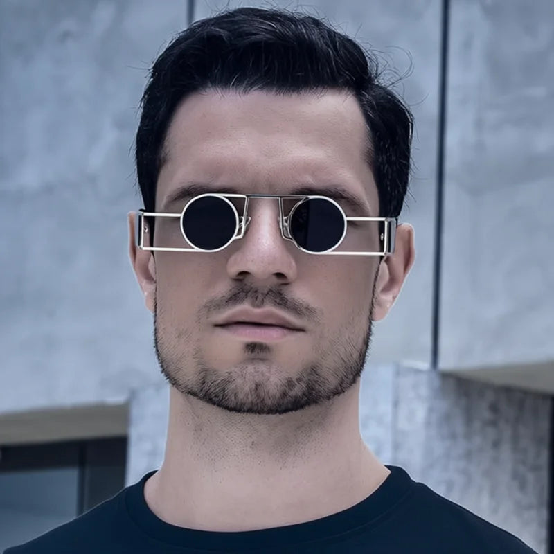 TOYEARN Steampunk Y2K Small Frame UV400 Sunglasses Unisex Fashion Sunglasses SWANS