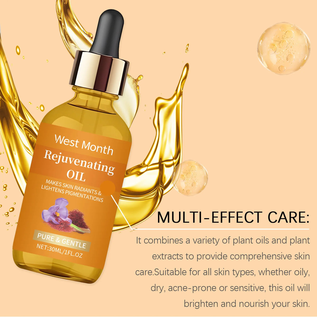 West Month Saffron Face Serum – Firming & Moisturizing Oil Face Serum Oil SWANS