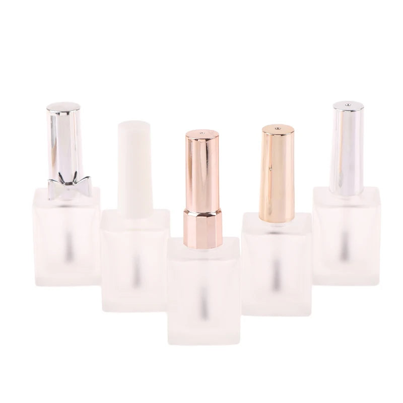 15ml Frosted Glass Nail Polish Bottle with Brush – Light-Resistant Nail Polish Bottle SWANS