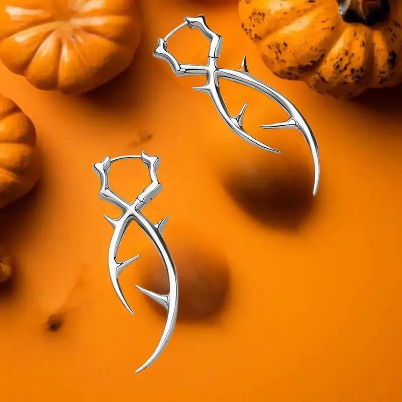 Punk Gothic Thorn Dangle Earrings – Unisex Y2K Hip Hop Fashion Dangle Earrings SWANS