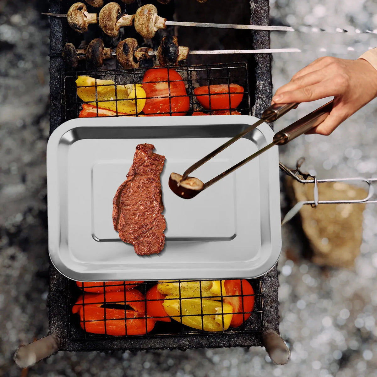 Stainless Steel Deep-Edge Baking Tray & BBQ Roasting Pan Baking & Roasting Tray SWANS